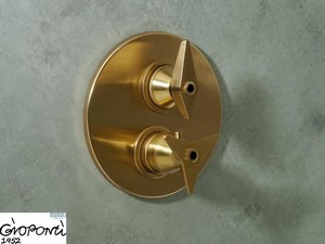 GIO' PONTI PLATE FOR SHOWER MIXER TRIM WITH DIVERTER 2 WAYS BRUSHED BRASS